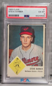 1963 Fleer Steve Barber PSA 6 #1 Orials - Bild 1 von 2