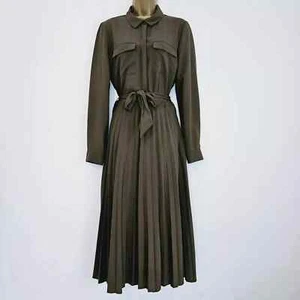 DUSK LADIES PLEAT SKIRT UTILITY SHIRT MIDI DRESS KHAKI NEW (ref 424) SALE - Picture 1 of 3