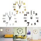 Acrylic Modern DIY Large 3D Wall Clock Sticker Mirror Surface Home Room Decor SC