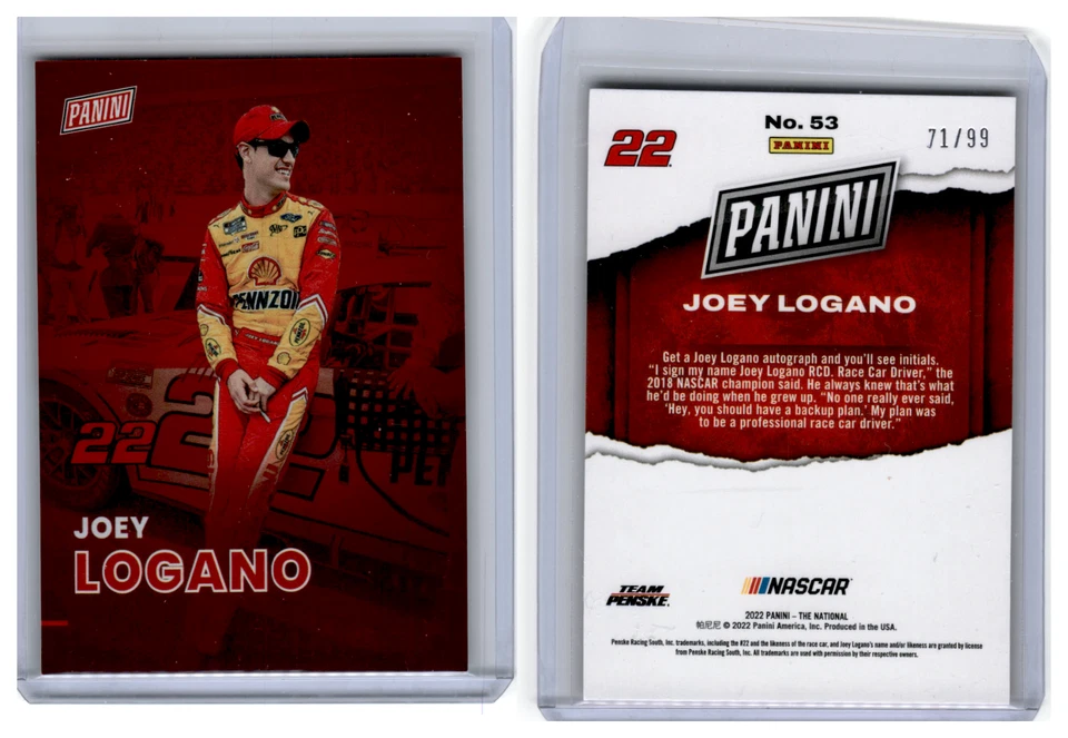 2022 Panini National Silver Pack Rd Parallel Joey Logano 71/99 - Image 1 of 1