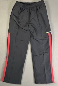 Vintage Reebok Track Pants Men's Sz XL Black Red Stripe Baggy Zip Bottoms Y2K - Picture 1 of 10
