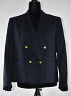 Morabito Paris Sz 44 Double Breasted Dark Navy Wool Blazer Buttons Jacket France