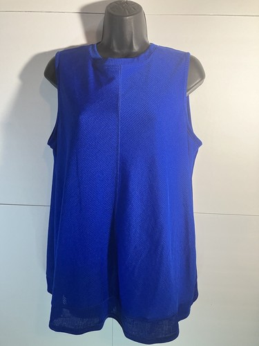 Camicia donna ALYX top senza maniche blusa elasticizzata con cambio taglia XL blu