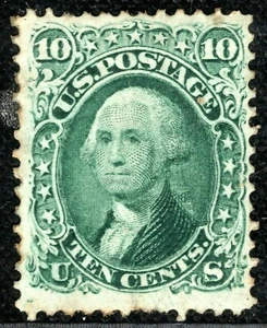 USA Stamp Scott.68 10c Green WASHINGTON (1861) Mint MM Cat $1,000- ORANGE125 - Picture 1 of 6