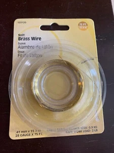 Soft BRASS WIRE 28 gauge x 75ft - work load 2lb - NEW! Hillman 123120 - Picture 1 of 6