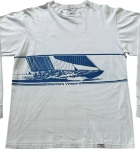 Vintage Crazy Shirts Hawaii Pullover Mens Large White Graphic Martha’s Vineyard - Picture 1 of 13