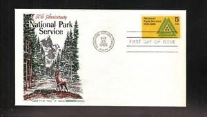 Servicio de Parques Nacionales 1966 Primer Día Cubierta Artesanal Cachets Yellowstone NP - Imagen 1 de 1