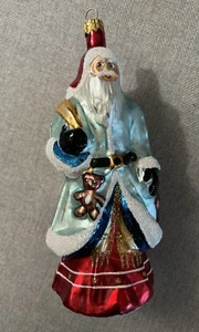 Christopher Radko Company 7” Santa Blue Robe Teddy Bear Ornament - Picture 1 of 17