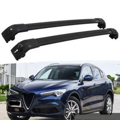 Lockable Roof Rail Rack Cross Bar Crossbar Fits for Alfa-Romeo Stelvio 2017-2024 Foto 1 de 4