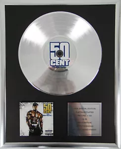 50 Cent The Massacre gerahmte CD + 12" Vinyl + goldene/platin Schallplatte - Foto 1 di 1