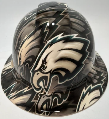 THE HARD HAT SHOP New Full Brim Hard Hat Custom Hydro Dipped PHILADELPHIA EAGLES