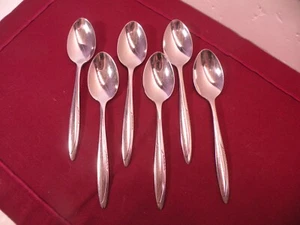 Set Of 6 Gorham Stegor ZEST Stainless Teaspoons Flatware 6" B - Picture 1 of 7