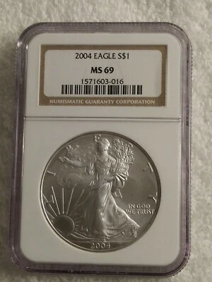 2004 EAGLE S $1 MS 69 Silver Dollar Mint Conditions - Image 1 of 4