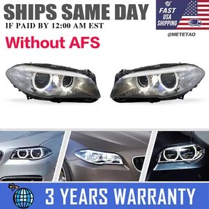 Pair Headlights For BMW 5 series F10 550i 535i 528i 2014 2015 2016-17 Xenon HID - Picture 1 of 15