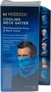 Mission Unisex Multifunctional Compact Cooling Neck Gaiter Face Cover Blue D Box - Picture 1 of 8