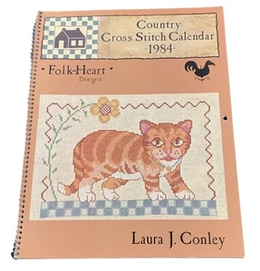 Country Cross Stitch Calendar 1984 Folk-Heart Designs 24 Designs/Patterns Unused - Picture 1 of 11