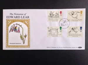 GB QEII Benham 1988 Edward Lear Set en Cubierta del Primer Día, Edimburgo Filatélico SHS - Imagen 1 de 1