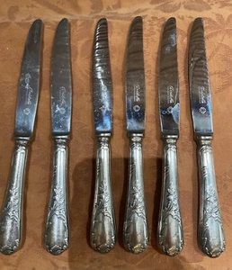 Vintage Christofle Marley  Silverplate Tea/Dessert Knives Set Of 6 - Picture 1 of 8