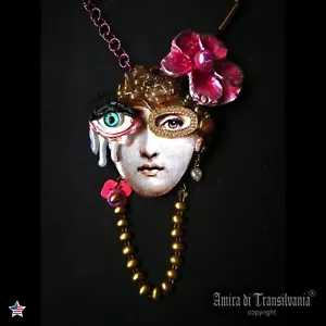 Woman Necklace Jewelry Flower Luxury Floral Pendant Crystal Charm Stone Iconic - Picture 1 of 24