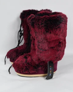 Moon Boots Yeti Botas de Nieve de Piel Sintética Borgoña talla 3.5-6 - Imagen 1 de 14