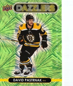 2021-22 UD Dazzlers Green #DZ5 David Pastrnak - Picture 1 of 2