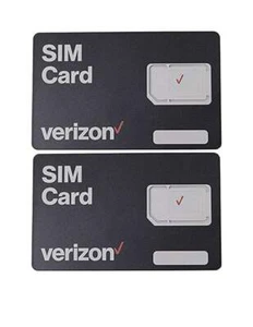 2X New Verizon Wireless 4G LTE Verizon SIM Cards - 3 in 1 Triple Cut Nano Micro  - Picture 1 of 1