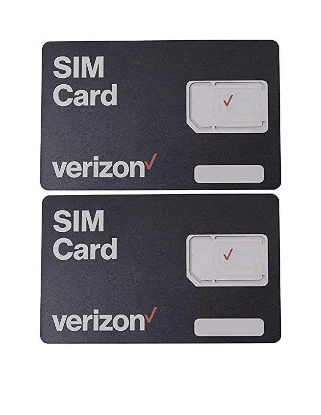 2X New Verizon Wireless 4G LTE Verizon SIM Cards - 3 in 1 Triple Cut Nano Micro  - Image 1 of 1