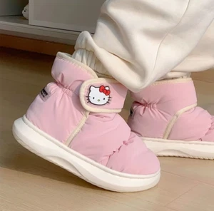 Sanrio Hello Kitty Winter Puffer Boots Genuine Pink Fur Insulated Snow Boots US8 - Picture 1 of 20