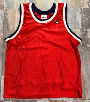 Vintage Fila Basketball 80's Logo Jersey Tank Top Logo NBA Made In USA Size L - Image 1 of 4