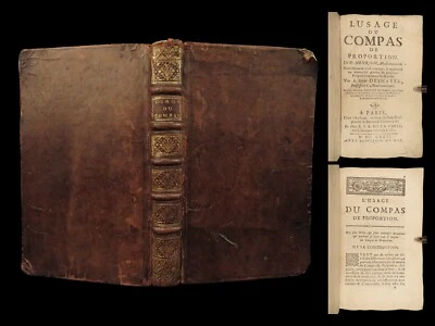 1681 Compass RARE Mathematics 1ed Henrion Geometry Proportion Sector Illustrated - Photo 1/4