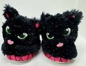 Build A Bear Children M 12-13 Halloween Black Cat Kids Slippers Shoes New - Picture 1 of 5