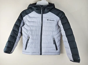 Columbia Omni-heat Jacket Boys Size XXS (4-5) Black/gray Hooded Puffer Warm NEW - Picture 1 of 12