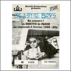 Beastie Boys Zenith Paris 1995 Ticket And Backstage Pass (France) - Picture 1 of 3