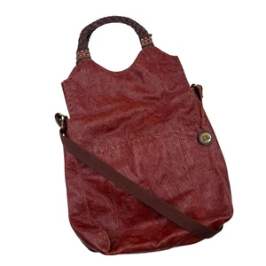 The Sak Umhängetasche braun geflochten Boho Leder Foldover verstellbarer Riemen Medium - Bild 1 von 20