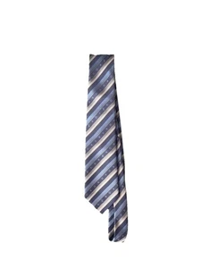 Louis Vuitton Men’s Tie Blue Multicolor Monogram LV Striped 100% Silk Stripy Tie - Picture 1 of 3