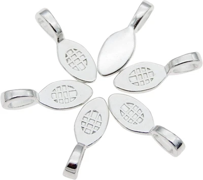 100 Piezas Pegamento de Plata en Fianza Dije Colgante Pendiente Fianzas para Azulejo de Vidrio Hágalo Usted Mismo Colgante Foto 1 de 4