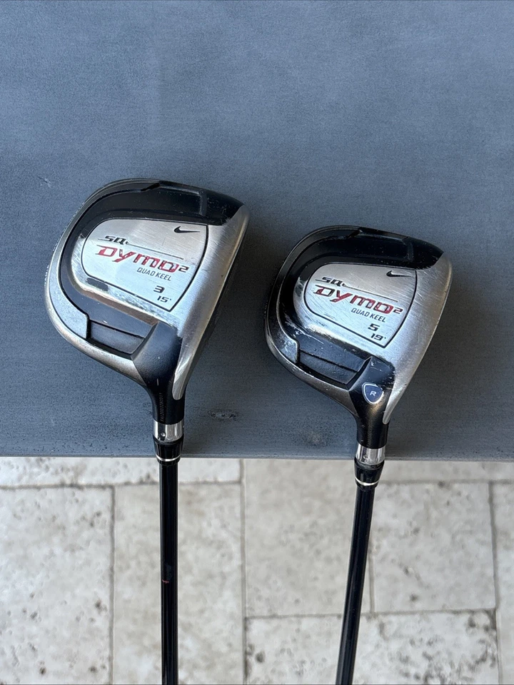 Nike SQ Dymo 2 Quad Keel Wood Set 3W/5W RH Reg Flex UST AxivCore Shaft NEW GRIPS - Image 1 of 4