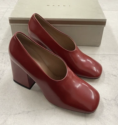 New MARNI Coquette Solid Slip On Pumps In Red Size:41 (US 11) - Image 1 of 4