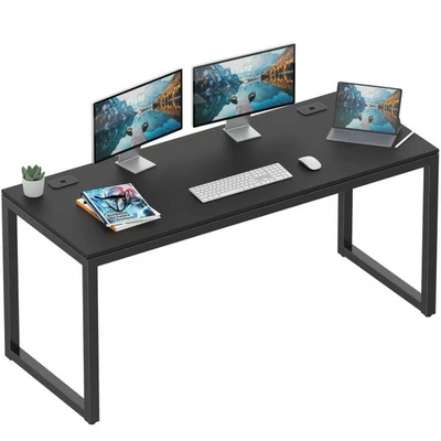 55-Inch Commercial-Grade Office Computer Desk, Black - Image 1 of 4