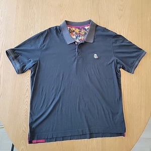 Robert Graham Polo Shirt Men's 2XL XXL Black Classic Fit Skull Rose Logo - Picture 1 of 7