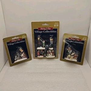 Vtg. New Holiday Time Village Collectibles - Lady Pumping Water - Man Raking + - Picture 1 of 11