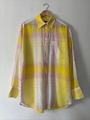 Camisa xadrez rosa amarela Gant tamanho grande Reino Unido 10 - Imagem 1 de 4