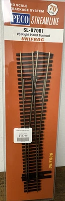 PECO Streamline HO Scale #SL-U7061 Code 70 #6 RIGHT Hand Turnout w/UNIFROG NIP! - Image 1 of 4
