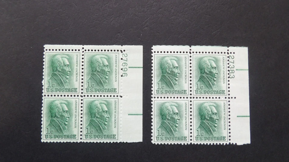1209 & 1209 a 1c Andrew Jackson Plate Block "Tagged & Untagged" MNH OG VF #2 - Image 1 of 1