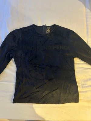 USED FENDI BLACK LONG SLEEVE T-SHIRT GOOD - Image 1 of 4