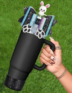 Taza Bota con Cubierta de Paja para Stanley 40 30 OZ - Lindo Arco Paja Topper y Diamo - Imagen 1 de 6