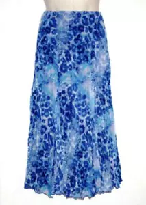 Maxi Falda Ruby Talla Rd Estampado Azul Tirón Chifón Arrugado Plisado Boho Nueva con Etiquetas - Imagen 1 de 5