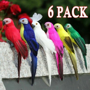 Fake Parrot Artificial Birds Model Outdoor Home Garden Lawn Tree 6Pcs Decoration - Picture 1 of 12