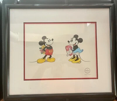 Disney Art 18x21 Sweethearts Mickey Mouse Minnie 1996 LE de 5000 SERICEL LOVE Foto 1 de 4