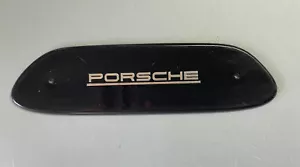 PORSCHE 356 A/B/C ORIGINAL RADIO DELETE PLATE BLACK w/ GOLD LETTERING - Picture 1 of 2